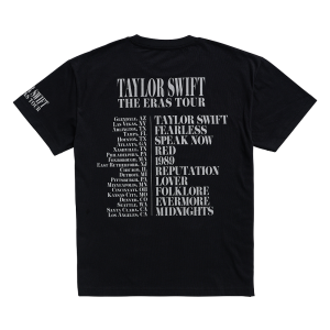 Taylor Swift | The Eras Tour Through LA Black T-Shirt